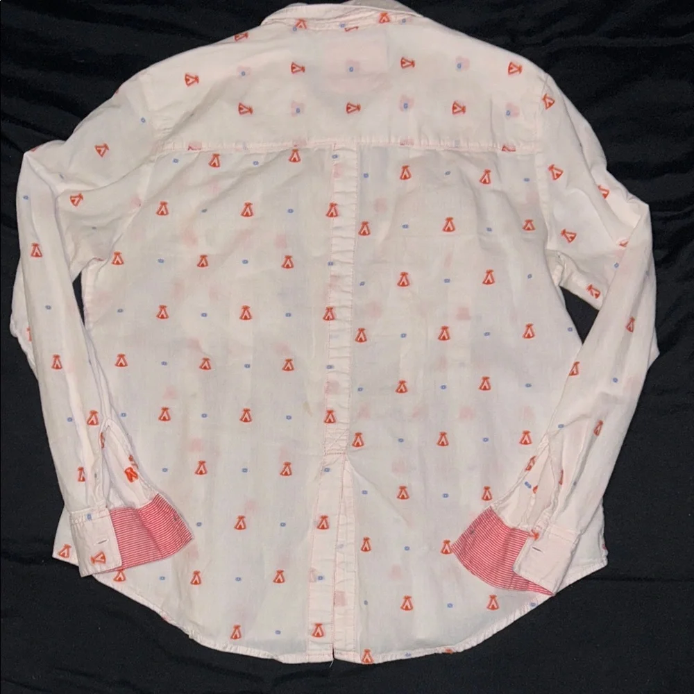 Maeve x Anthropologie Camping Button Up Cotton Shirt with Tent Design - Picture 4 of 5